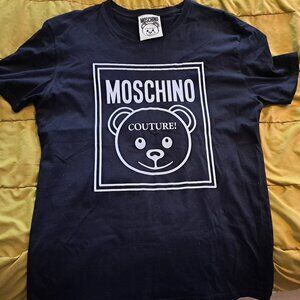 Authentic Moschino Couture teddy bear face size Large Milan men's black t-shirt